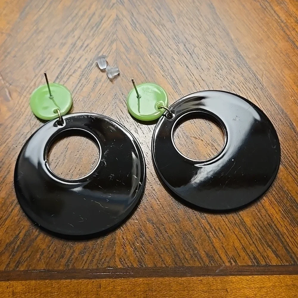 Round Polka Dot Geometric Acrylic Earrings